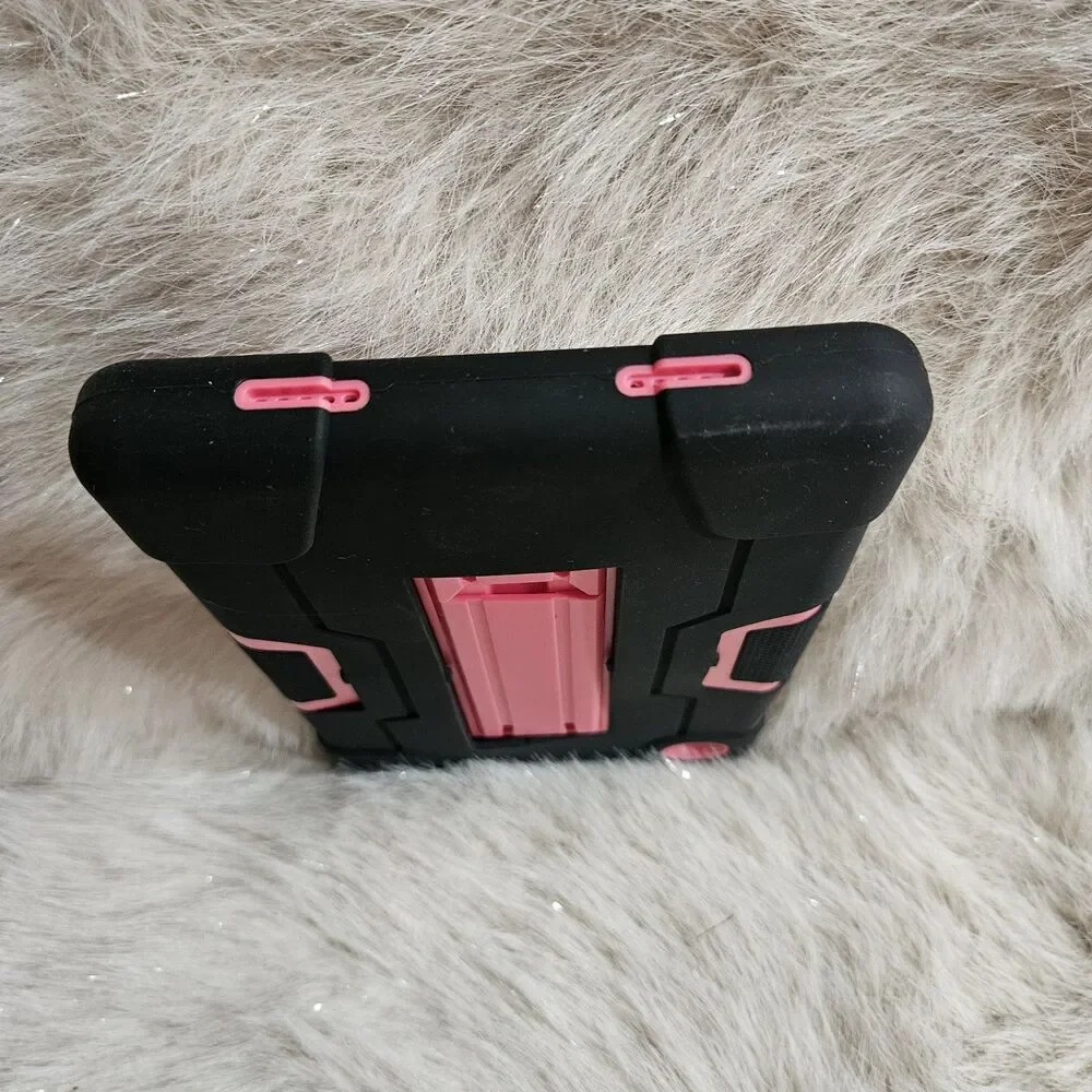 Heavy Duty Case for TCL Tab 8 LE 9137W / Tab 8 WiFi 9132X Pink Black Kickstand